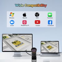Svpro 4K 60fps Webkamera Manuális Zoommal - USB 3.0/HDMI Kamera 10X Optikai Zoommal, 5-50mm Teleobjektívvel PC, Laptop és Monitor Csatlakozt 7