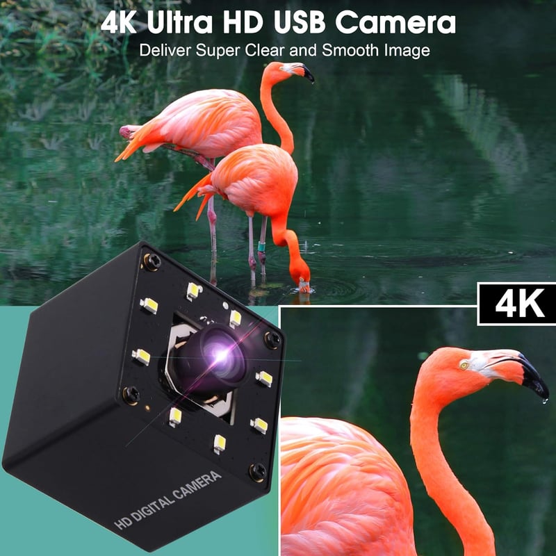 SVPRO 4K Autofokusz USB Webkamera 30fps IMX415 Szenzor 100° Lencse LED Világítás Streaming Oktatás Ipari Kamera