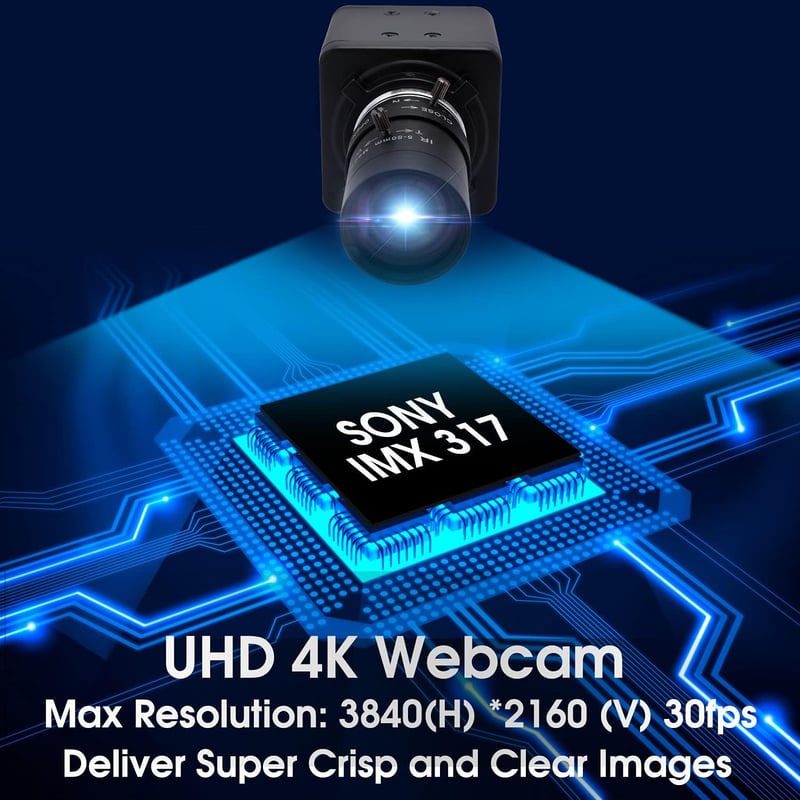 Svpro 4K Webkamera 10X Optikai Zoom, 8MP USB Kamera Számítógéphez, Windows/Mac/Linux Kompatibilis