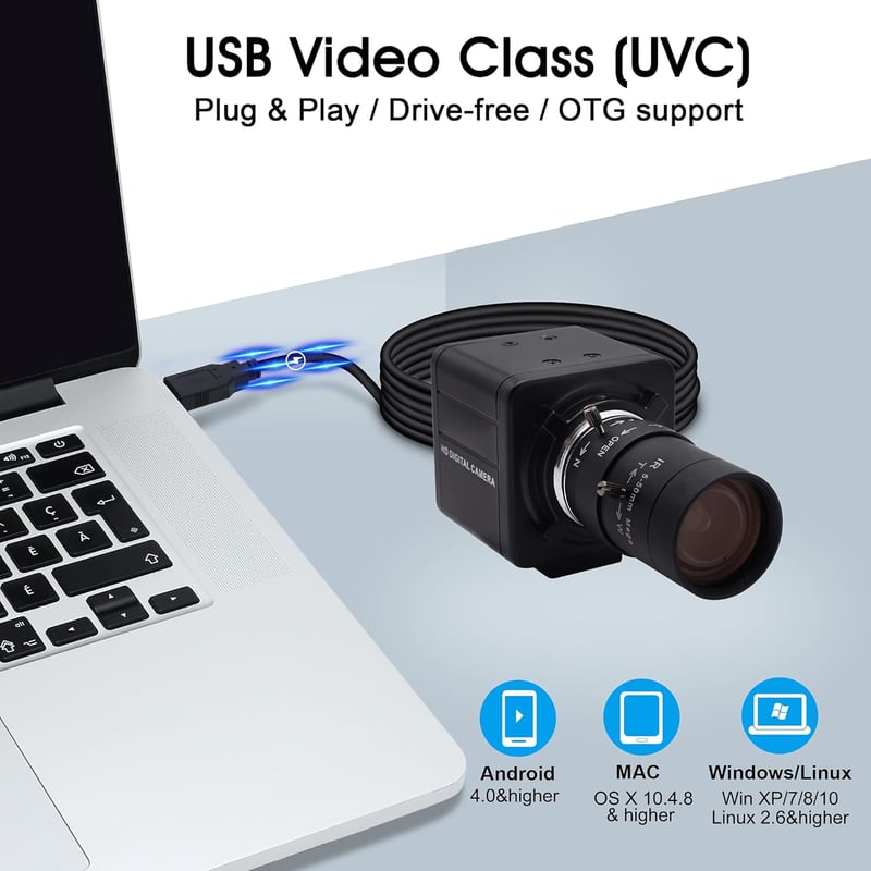 Svpro 4K Webkamera 10X Optikai Zoom, 8MP USB Kamera Számítógéphez, Windows/Mac/Linux Kompatibilis