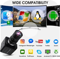 Svpro 4K Webkamera Számítógéphez - 8MP Sony Szenzor, 5X Optikai Zoom, Manuális Fókusz, Széles Látószög, USB Csatlakozás Zoom/Skype/YouTube K 7