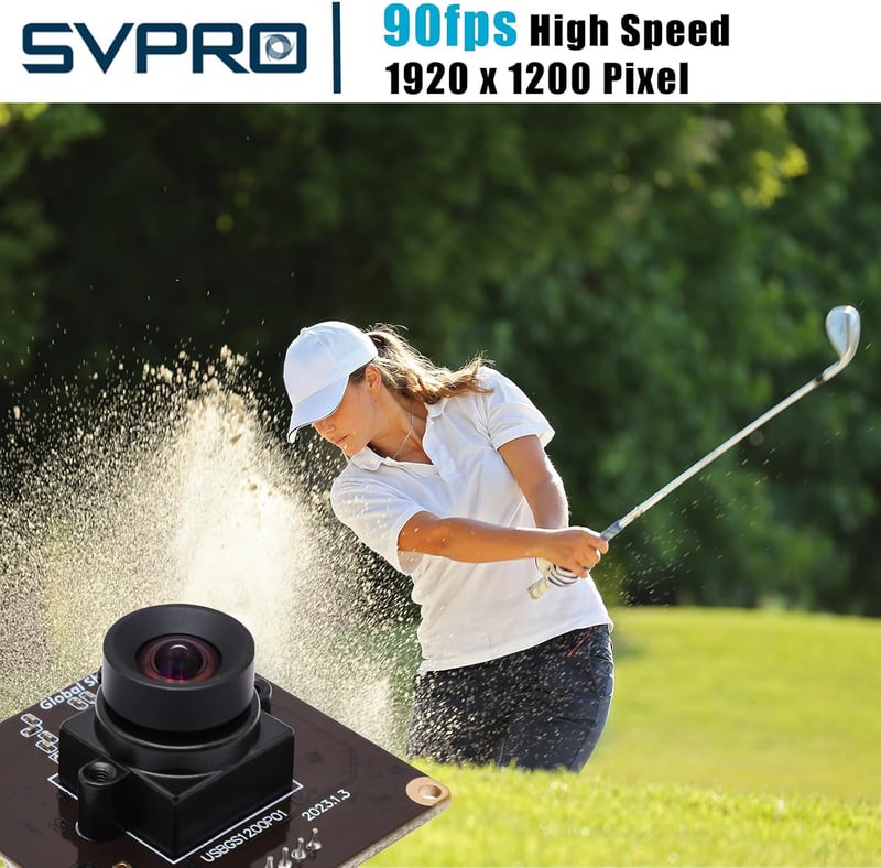 Svpro Global Shutter USB Kamera Modul - 90fps Nagysebességű Webkamera 2MP AR0234 Torzításmentes M12 Lencsével, 1920x1200 Felbontás Számítógé