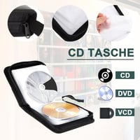 SVUPUE CD DVD Tároló Táska 40 Lemezhez - Hordozható Oxford Szöveges Tartó Autóba és Otthonra, Zöld Színben, Nyakpánttal 5