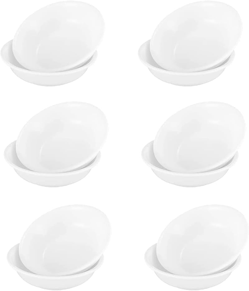 SVUPUE Mini fehér kerek mártásos tálkák, szósz sushihoz szójához desszert tál, snack gyümölcs, 12 darabos készlet