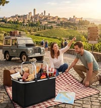 Geantă frigorifică pliabilă SVUPUE pentru cumpărături, cu mânere căptușite, pentru picnic și călătorii, 30 litri, negru, 1 buc. 7