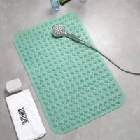 SVUPUE Zuhanykád alátét 48 x 48 cm csúszásmentes tapadókorongos PVC masszírozó négyzetes Mars Green színű 4