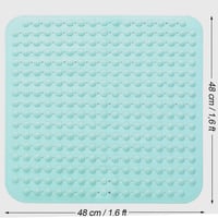 SVUPUE Zuhanykád alátét 48 x 48 cm csúszásmentes tapadókorongos PVC masszírozó négyzetes Mars Green színű 2
