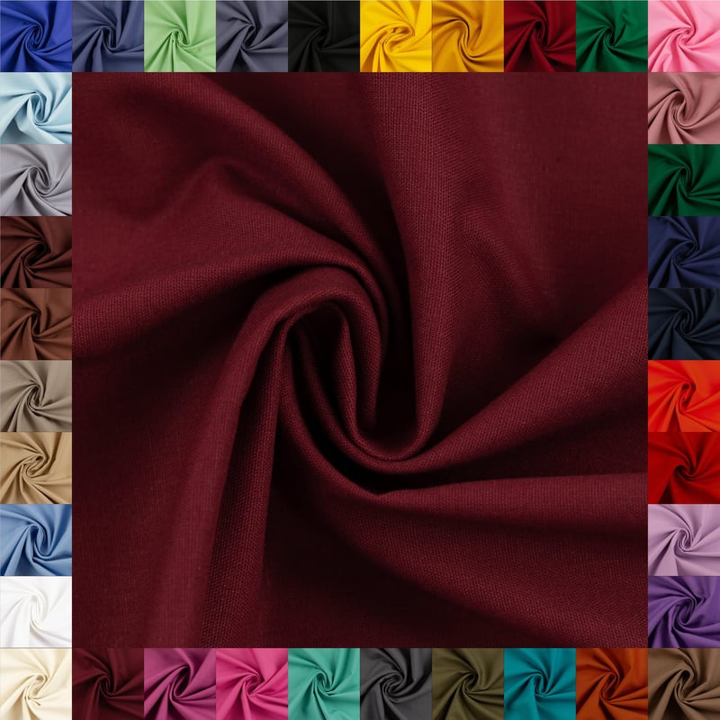 Swafing Heide egyszínű pamutszövet – bordeaux, 150 cm széles, 1 m, 160 g/m², OEKO-TEX, 100% pamut, 36 szín