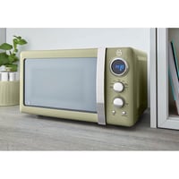 Cuptor cu microunde digital Swan Retro SM22030GNEU 20L, 800W, 5 niveluri de putere, decongelare, temporizator 60 minute, platan rotativ 27 cm, design vintage, verde 3