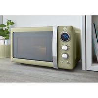 Cuptor cu microunde digital Swan Retro SM22030GNEU 20L, 800W, 5 niveluri de putere, decongelare, temporizator 60 minute, platan rotativ 27 cm, design vintage, verde 4