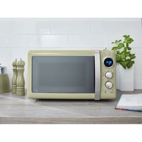 Cuptor cu microunde digital Swan Retro SM22030GNEU 20L, 800W, 5 niveluri de putere, decongelare, temporizator 60 minute, platan rotativ 27 cm, design vintage, verde 2