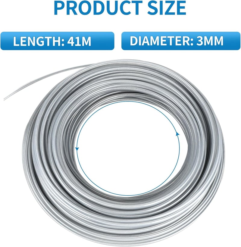 SWAWIS 3.0mm x 41m Acélhuzal Fűkasza Damil Fűnyíró Szál Kerthez