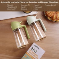 SWEET VIEW 2 az 1-ben Olajpermetező 470 ml - Üveg Olajadagoló és Spray Salátához, Grillezéshez és Airfryerhez - Zöld 7