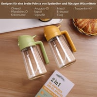 SWEET VIEW 2 az 1-ben Üveges Olajpermetező 470ml - Sárga Olajadagoló Spray Salátához, Grillezéshez és Forrólevegős Sütőhöz 7