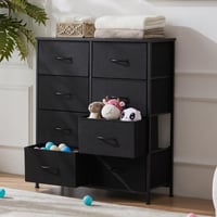 Komoda Sweetcrispy s 8 látkovými zásuvkami, čierna, úložná skrinka 30x80x93 cm, organizér do obývačky a spálne 2