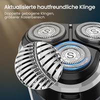 Aparat de ras electric pentru bărbați SWEETLF pentru utilizare uscată și umedă, rezistent la apă IPX7, cu 4 capete rotative și afișaj LED, pentru barbă, albastru marin 2