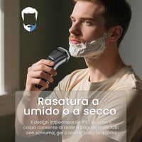 SweetLF Nedves-Száraz Elektromos Borotvavágó Férfi Akkumulátoros 3 Forgó Fejjel Vízálló 4