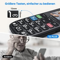 Telefon mobil pentru seniori SweetLink S2PLUS fără abonament, telefon cu butoane mari, Dual-SIM, funcție SOS 2