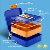 Sweety Fox Dinoszauruszos Uzsonnás Doboz Gyerekeknek - Szivárgásmentes Bento Box 3-12 Éveseknek, Mosogatógépben Mosható, BPA-mentes, Kék 2