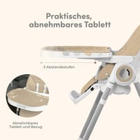 Sweety Fox Magasítható Etetőszék 7 Fokozat, Állítható Háttámla, Levehető Tálca - Bézs 3