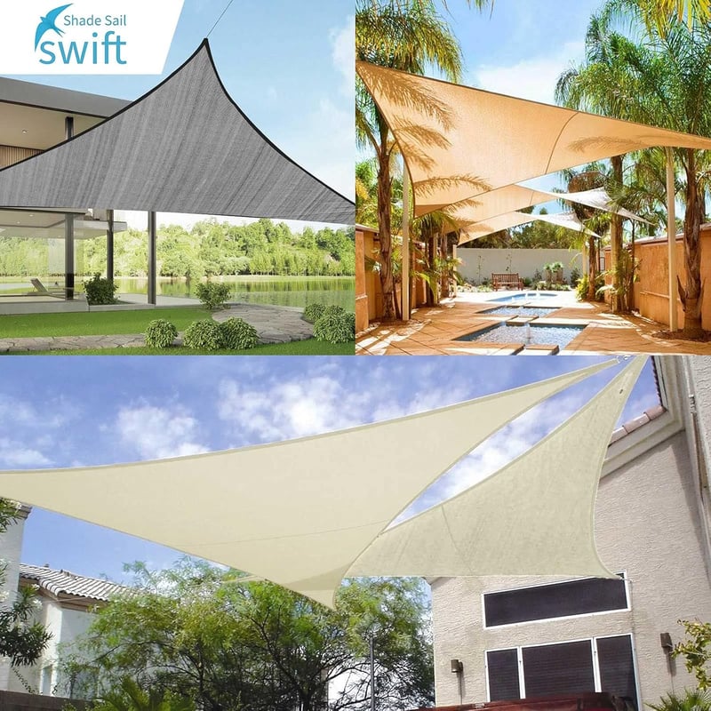 Swift 4x5m Vízálló Napvédő Ponyvavászon UV Védelem Terasz Erkély Kert Szürke