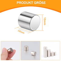 Swihorab 15 db Erős Neodímium Mágnes 10x10 mm Ezüst Tábla Hűtőszekrény 2