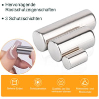 Swihorab 15 db Erős Neodímium Mágnes 10x10 mm Ezüst Tábla Hűtőszekrény 3