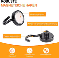 swihorab Mágneses Akasztó Szett 8 db - 32 mm Extra Erős Neodímium Mágnes Kampók, 20 kg Teherbírás, Fúrás Nélkül Konyhába, Hűtőre, Garázsba 3