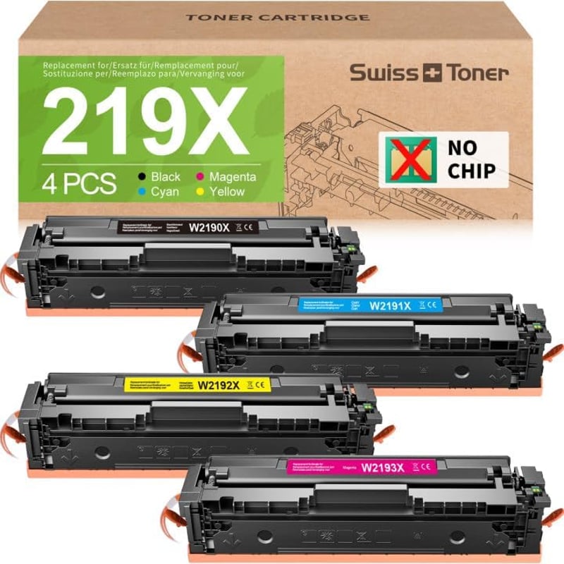 Swiss Toner HP 219X kompatibilis toner szett - fekete, cián, magenta, sárga (4 db)