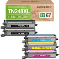 swiss toner TN248XL Kompatibilný Brother TN-248XL TN248 TN-248VAL Toner 5 ks - MFC-L3760CDW MFC-L3740CDW DCP-L3560CDW HL-L3240CDW - 2x Čierny 1