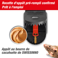 SWISSINNO Pro SuperCat Pasca na potkany – 1 pasca + 2 náplne s arašidovou návnadou – Patentovaný systém Easy Catch – Silná pružina – Opakovane použiteľná 2