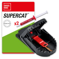 SWISSINNO Pro SuperCat Pasca na potkany – 1 pasca + 2 náplne s arašidovou návnadou – Patentovaný systém Easy Catch – Silná pružina – Opakovane použiteľná 1
