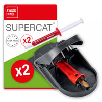 Capcană pentru șoareci SWISSINNO SuperCat PRO – 2 capcane cu momeală și 2 seringi cu momeală – Eficientă și reutilizabilă – Pentru utilizare în interior și exterior 1