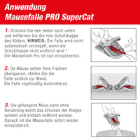 Capcană pentru șoareci SWISSINNO SuperCat PRO – 2 capcane cu momeală și 2 seringi cu momeală – Eficientă și reutilizabilă – Pentru utilizare în interior și exterior 7
