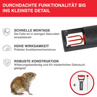 SWISSINNO Vole Trap PRO SuperCat Capcană pentru șoareci de câmp și cârtițe cu kit de accesorii - Capcană eficientă împotriva șoarecilor de câmp și a cârtițelor comune, declanșator patentat, sigură, reutilizabilă, 1 buc. capcană + 1 buc. kit 8