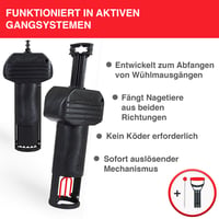 SWISSINNO Vole Trap PRO SuperCat Capcană pentru șoareci de câmp și cârtițe cu kit de accesorii - Capcană eficientă împotriva șoarecilor de câmp și a cârtițelor comune, declanșator patentat, sigură, reutilizabilă, 1 buc. capcană + 1 buc. kit 3
