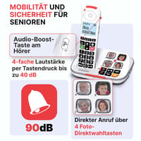 Bezdrôtový stolný telefón Swissvoice Xtra 2355 DECT – veľké tlačidlá, záznamník, Audio Boost, kompatibilný s načúvacími prístrojmi, blokovanie hovorov 2
