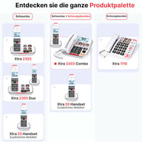 SWISSVOICE Xtra 3355 Combo DECT stolný telefón s káblovým pripojením a prenosným slúchadlom, veľké tlačidlá, záznamník, kompatibilita s načúvacími prístrojmi, blokovanie hovorov, biela farba 6