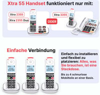 Swissvoice Xtra 55 kiegészítő DECT kézibeszélő Xtra 2355/2355 Duo/3355 Combo készülékekhez 3