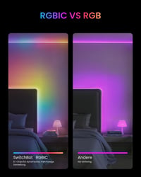 LED pásik SwitchBot RGBICWW 5 m, 72 LED/m, podpora Matter, Apple Home, Alexa a Google Home, 16 miliónov farieb, synchronizácia s hudbou, nepriame osvetlenie 3
