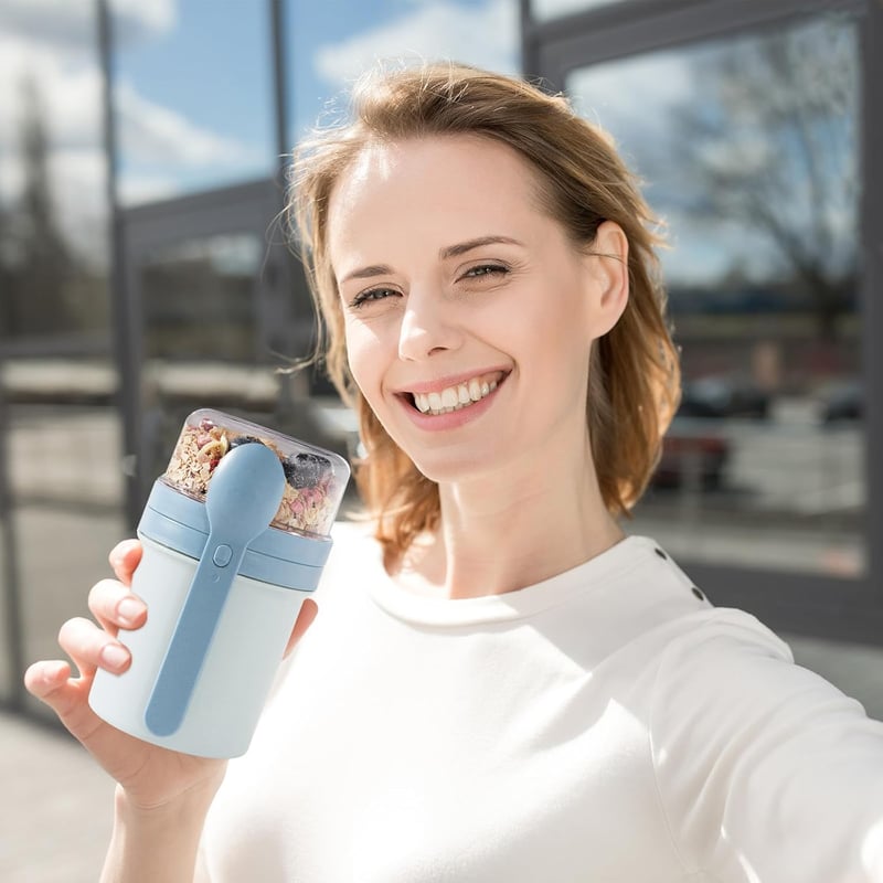 Swkien Müzli és Joghurt Pohár 450ml+250ml Szilikon Tetővel