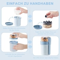 Swkien Müzli és Joghurt Pohár 450ml+250ml Szilikon Tetővel 7