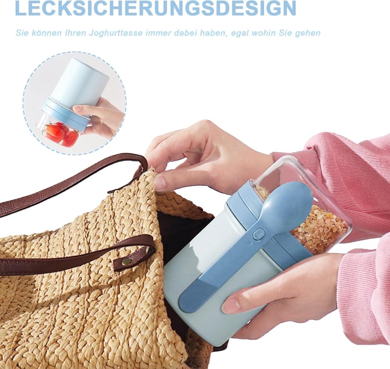 Swkien Müzli és Joghurt Pohár 450ml+250ml Szilikon Tetővel