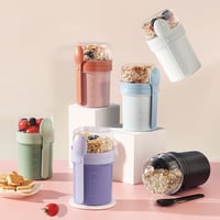 Swkien Müzli és Joghurt Pohár 450ml+250ml Szilikon Tetővel Zöld - Green 9