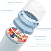Swkien Müzli és Joghurt Pohár 450ml+250ml Szilikon Tetővel 2