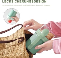 Swkien Müzli és Joghurt Pohár 450ml+250ml Szilikon Tetővel Zöld - Green 8