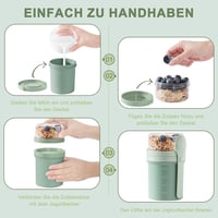 Swkien Müzli és Joghurt Pohár 450ml+250ml Szilikon Tetővel Zöld - Green 7