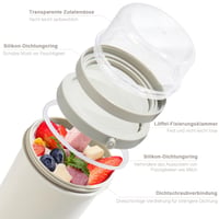 Pahar pentru musli Swkien la pachet 450 ml + 250 ml, recipient pentru iaurt cu lingură, bol pentru cereale etanș, gri deschis 2