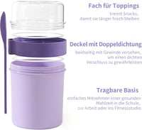 Swkien szöcske pohár kanállal, 560ml+220ml, lila, szellőző, mosogatógépben mosható - Vivid Lilac 3