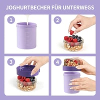 Swkien szöcske pohár kanállal, 560ml+220ml, lila, szellőző, mosogatógépben mosható - Vivid Lilac 5